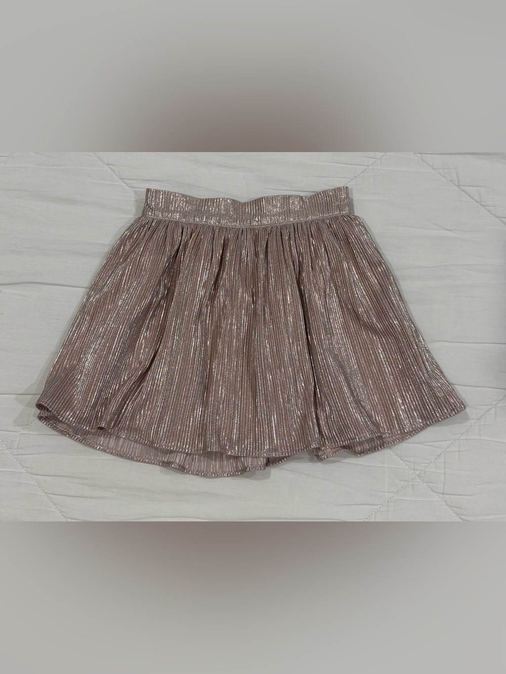 Janie and Jack Metallic Rose Gold Pleated Holiday Skirt Size 5